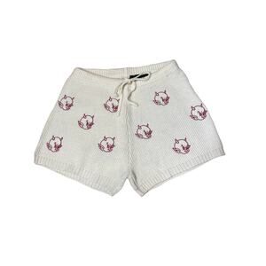 Spirit Jersey NWOT Women's Cream Devil Embroidered Knitted Sweater Shorts S